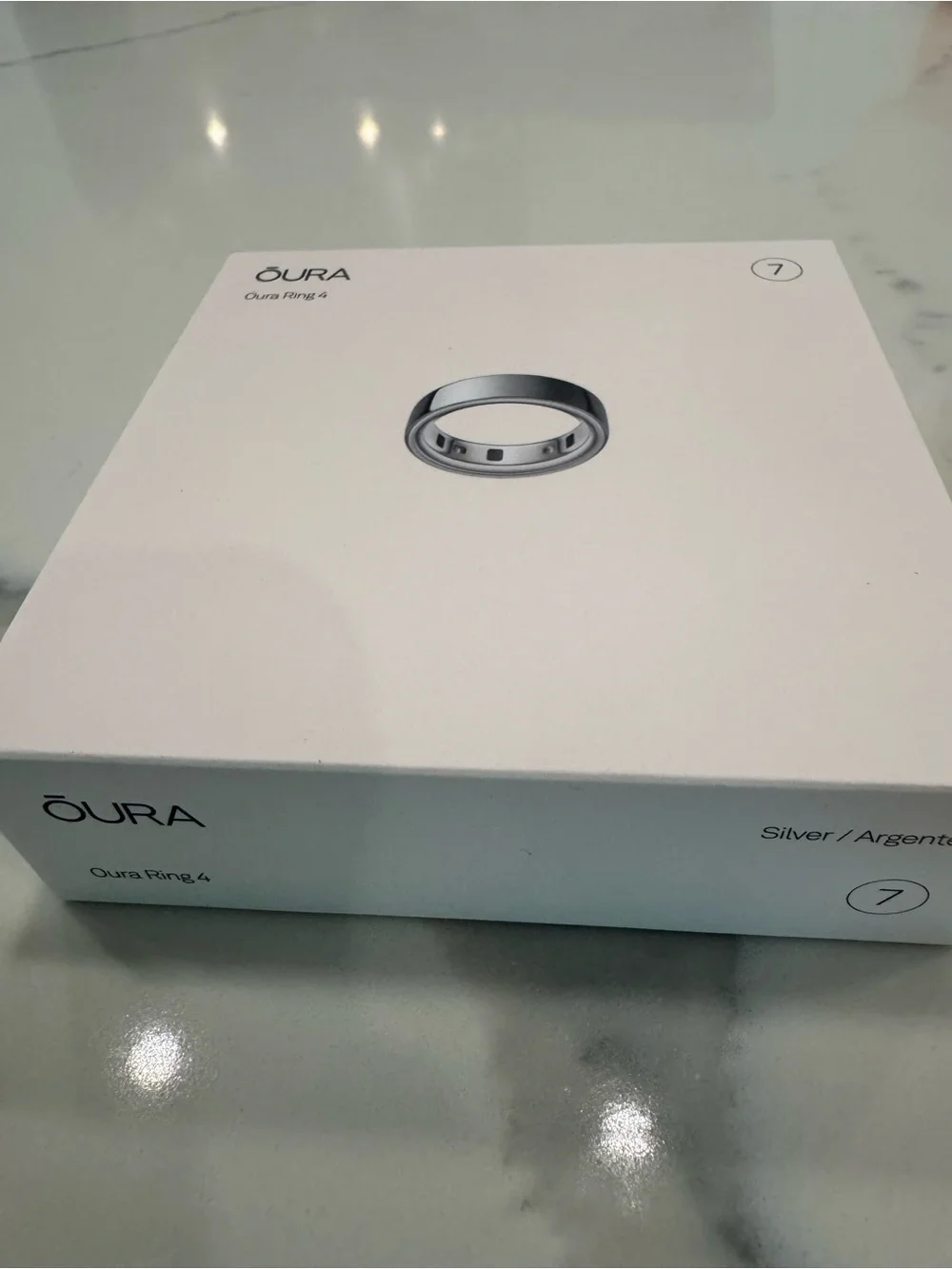 NEW IN BOX Oura Ring 4 Smart Ring – Silver Size 7 (+ free silicone ring covers)